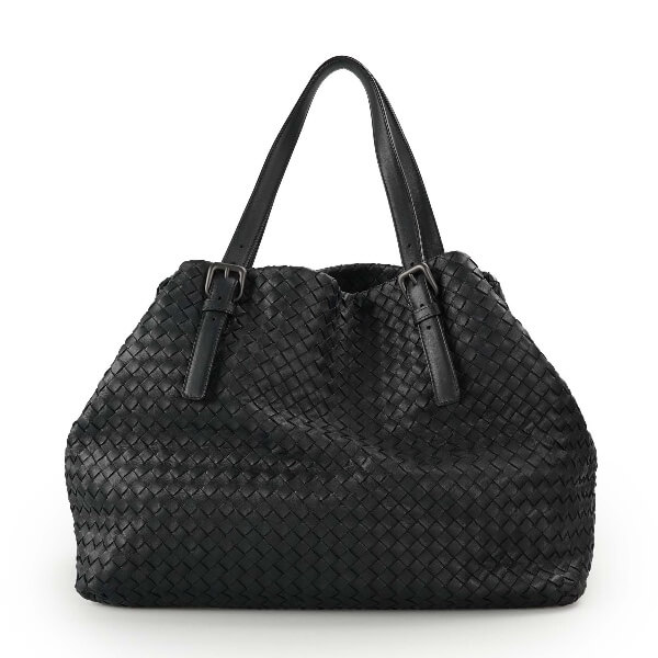 Bottega Veneta - Black Intrecciato Leather Cesta Tote Bag 
